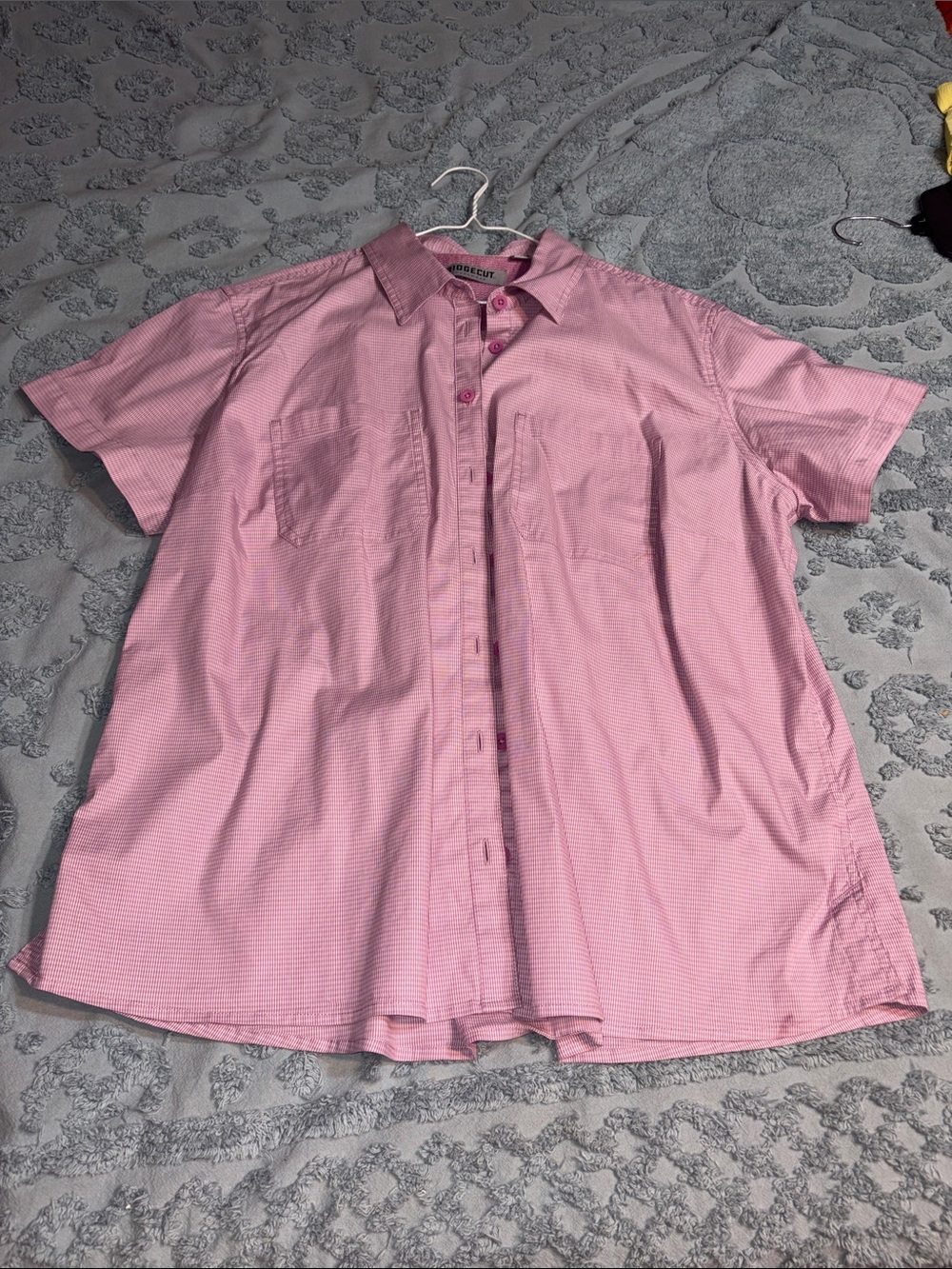 Women's Short-Sleeve Button-Up Shirt - Purple